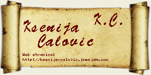 Ksenija Ćalović vizit kartica
